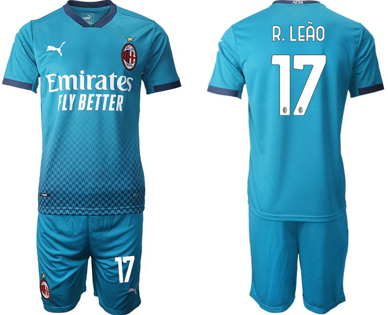 Men 2020-2021 club AC milan away #17 blue Soccer Jerseys